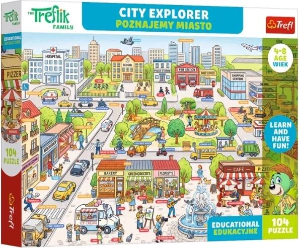 Puzzle educativo Edu de 104 piezas: Poznajemy miasto