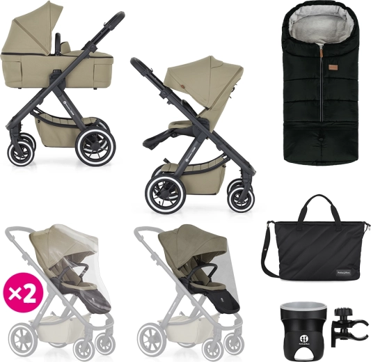 Petite&Mars cochecito combinado Icon 2 en 1 Mossy Green XXL Air