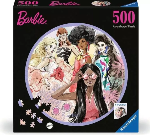 Puzzle redondo Ravensburger Barbie: iconos de moda 500 piezas