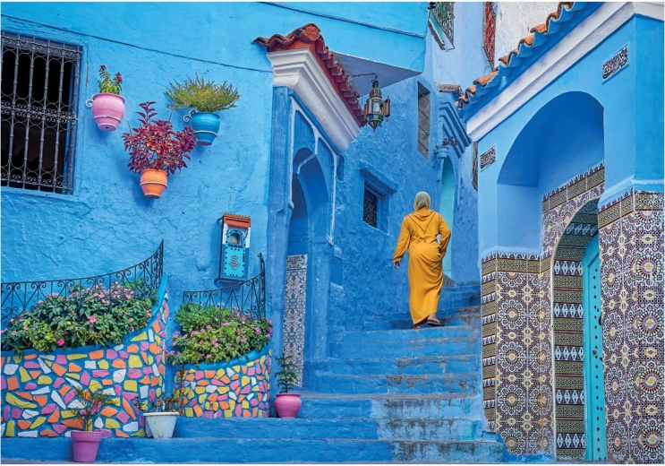 Puzzle Calle Azul en Chefchaouen 500 piezas CLEMENTONI