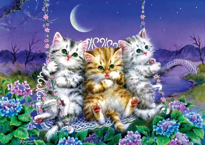 Puzzle ART PUZZLE Gatitos en el columpio 500 piezas