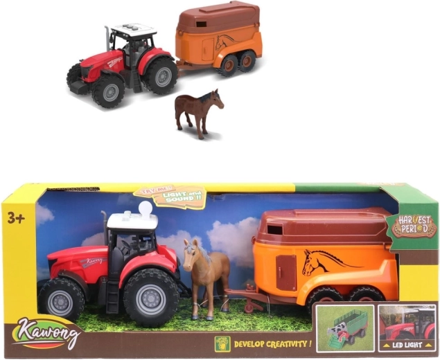 Tractor eléctrico con remolque para caballos, 15 cm