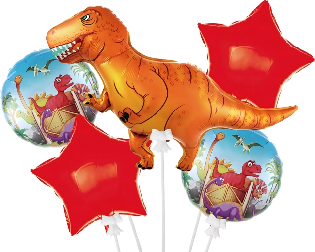 Set de globos de cumpleaños dinosaurio, 5 uds.