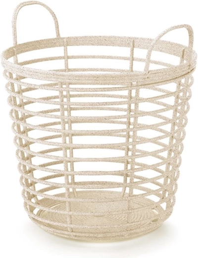 Cesto con asas Zanzi Basket Eco Wood 43 cm – crema