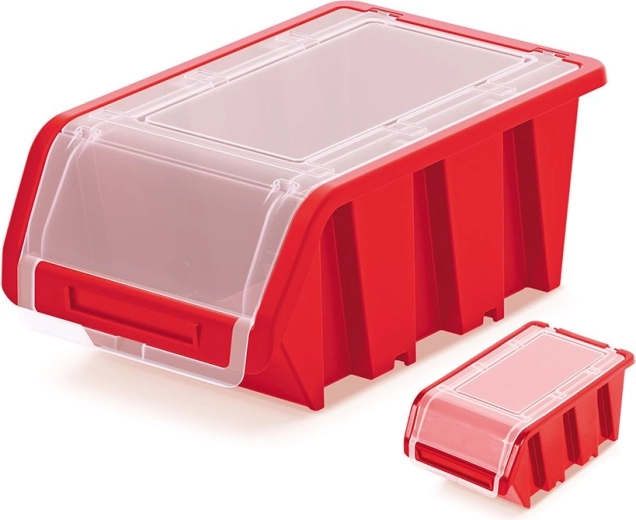 Caja de almacenamiento de plástico con cierre TRUCK PLUS 230 × 160 × 120 mm, roja