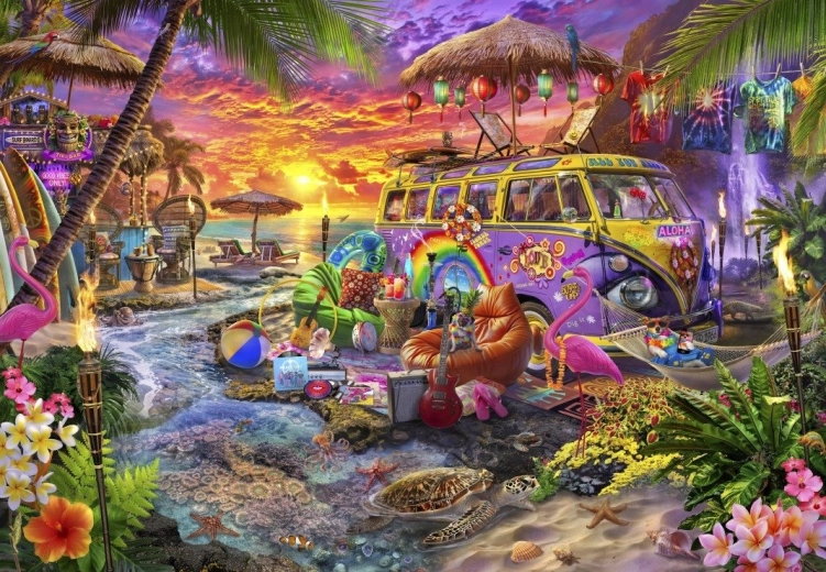 Puzzle Bluebird Playa hippie de 1000 piezas