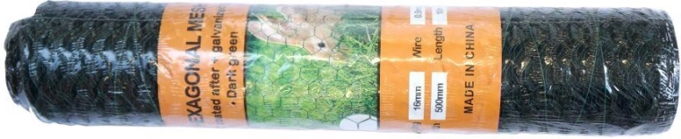 Malla hexagonal galvanizada para conejos 13 mm, alambre 0,9 mm, altura 50 cm, rollo 10 m