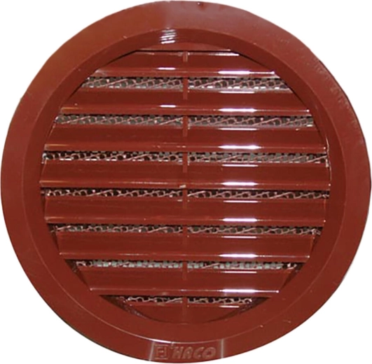 Rejilla de ventilación con malla, diámetro 100 mm, marrón