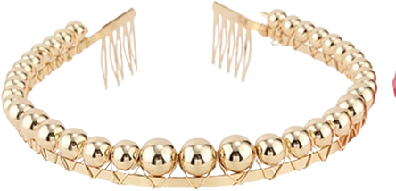 Diadema rosa con perlas doradas SPARKYS