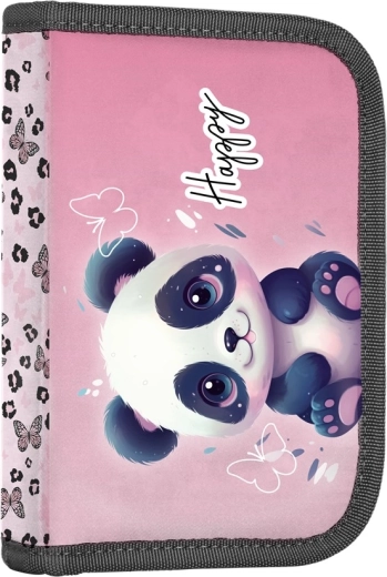 Estuche escolar con 2 solapas Panda, vacío