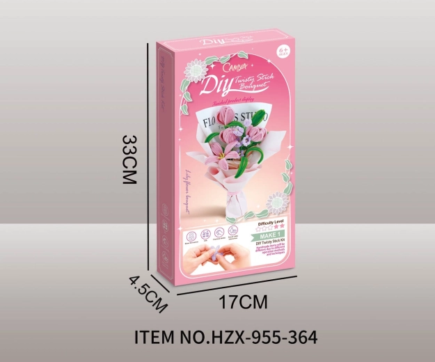 Kit creativo para hacer un ramo de tulipanes rosas