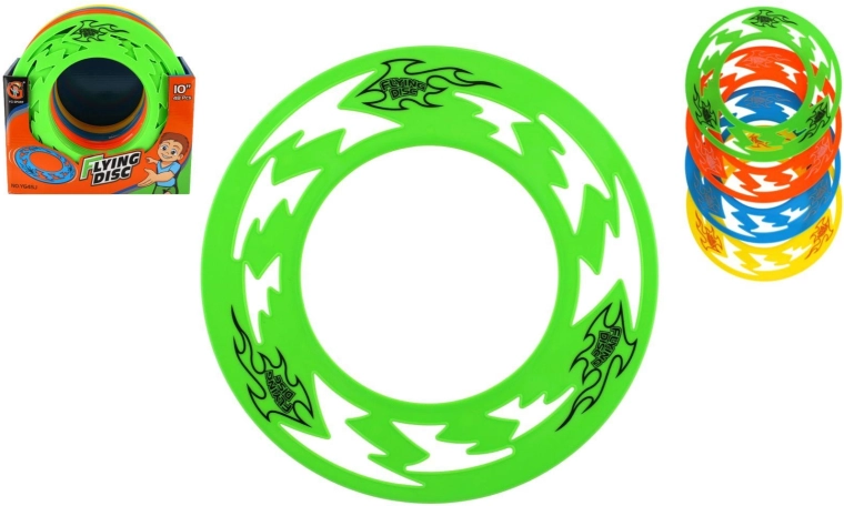 Anillo volador de plástico de 25 cm: frisbee ligero para diversión al aire libre
