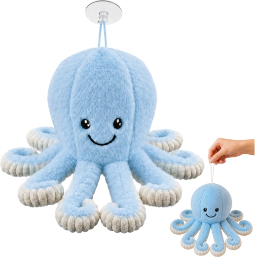 Pulpo de peluche con ventosa azul 16 cm - 1 pieza