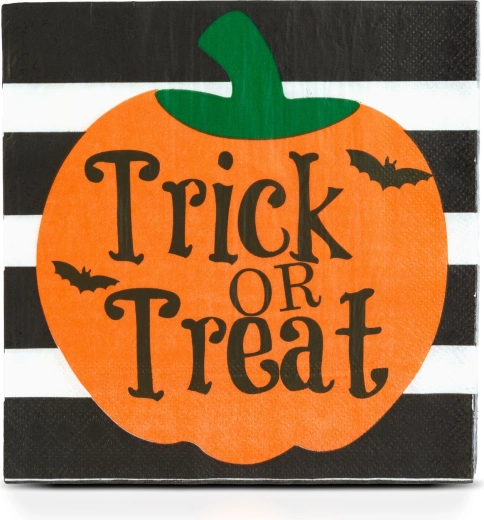 Servilletas de papel de Halloween con calabaza, 33 × 33 cm, 16 unidades