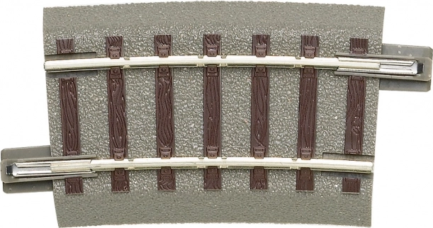 Vía curva Roco geoLINE R3 7,5° con balasto integrado, H0