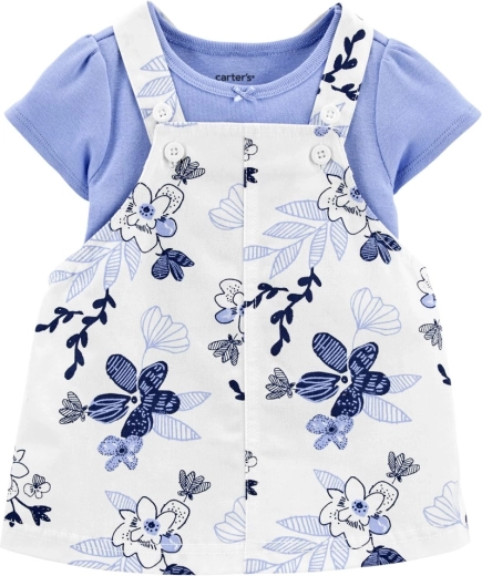 Carter's set de 2 piezas: body de manga corta y vestido con tirantes para niña – NB/ talla 56