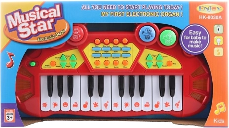 Pianito infantil rojo a pilas
