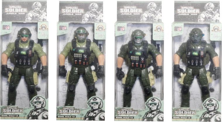 Figura grande de soldado con accesorios
