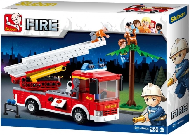 Sluban camión de bomberos con escalera – kit de construcción de 265 piezas
