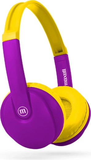 Auriculares Bluetooth infantiles Maxell HP-BT350 amarillos/morados