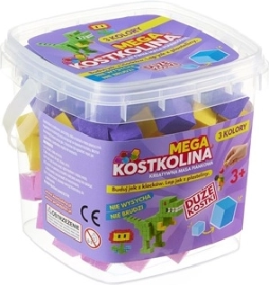 Mega plastilina morada con 3 colores en un cubo