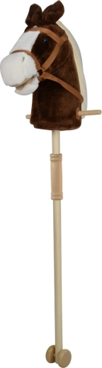 Caballo marrón de palo con sonidos y ruedas 95 cm