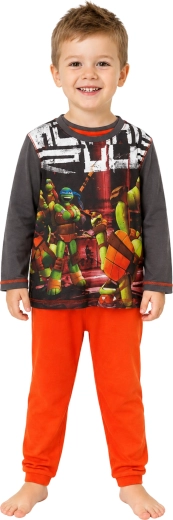 Pijama de niño Tortugas Ninja gris antracita y naranja
