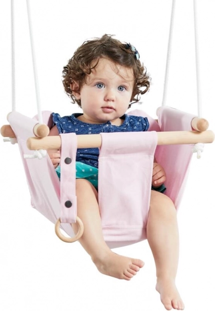 Columpio textil infantil de algodón – rosa
