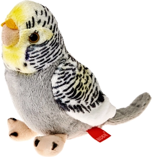 Periquito de peluche gris 13 cm