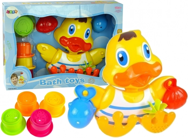 Patito de baño con vasitos apilables