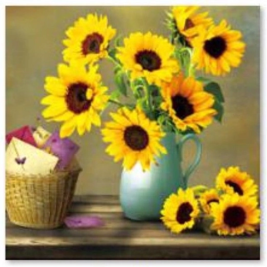 Mosaico de diamantes (diamond painting) ramo de girasoles 30 × 30 cm