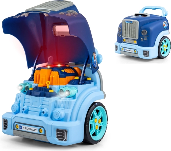 Modelo realista de la parte delantera de un coche con capó abatible MILLY MALLY N-GINE, azul