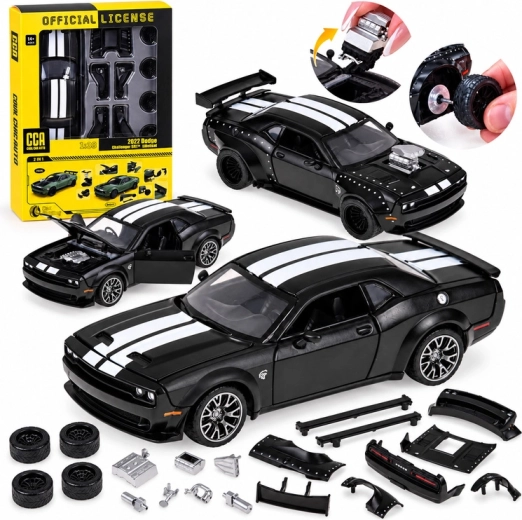 Modelo metálico Dodge Challenger SRT Hellcat 2022 con tuning