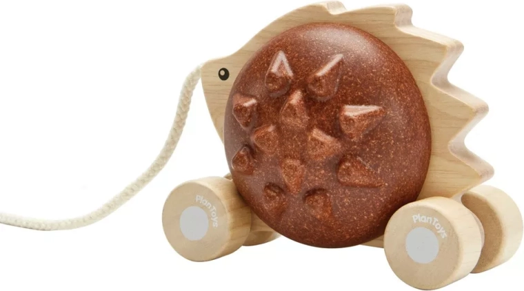 Erizo de arrastre PlanToys – marrón