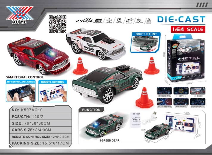 Cochecito de drift 1:64 Speedy con accesorios - 1 pieza