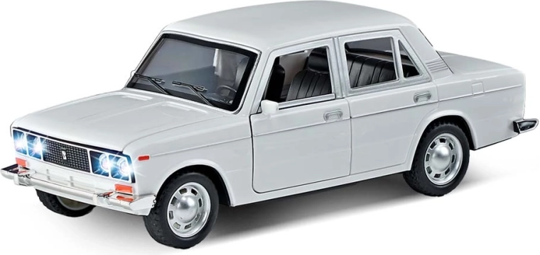 Coche blanco con sonido y luz 18 cm