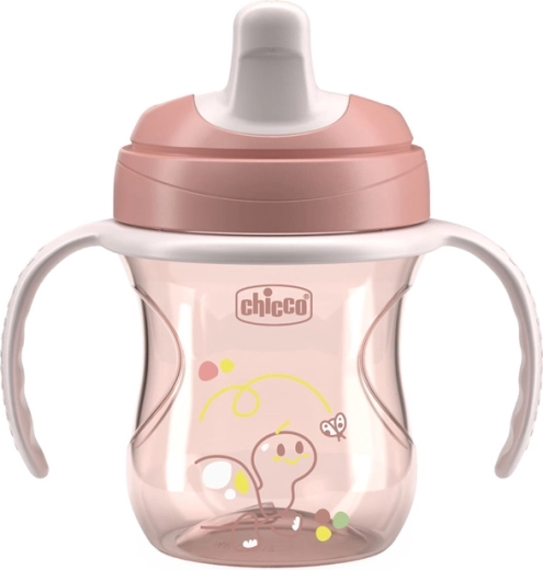 Vaso de entrenamiento Chicco con asas, rosa, 6 m+