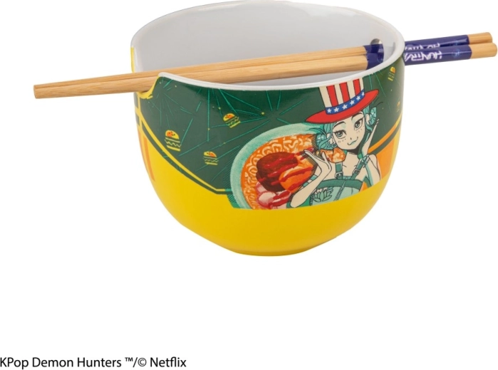 Cuenco de ramen K-pop Demon Hunters con palillos – Zoey Hamburger