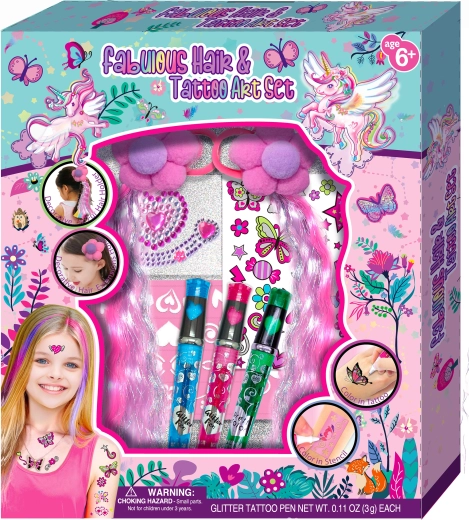 Set creativo para peinado y tatuajes