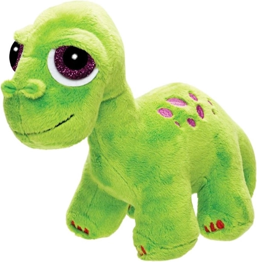 Dinosaurio de peluche brontosaurio – verde claro con manchas moradas