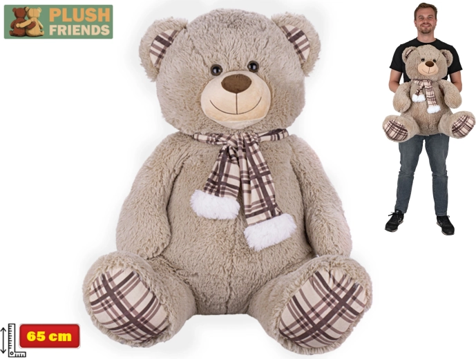 Osito de peluche Plush Friends 65 cm con bufanda