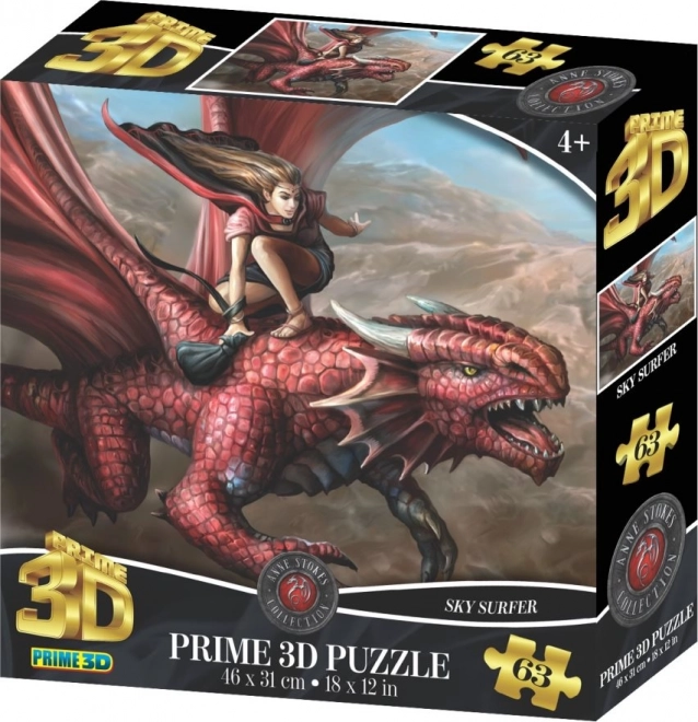 Puzzle 3D Jinete de dragón 63 piezas
