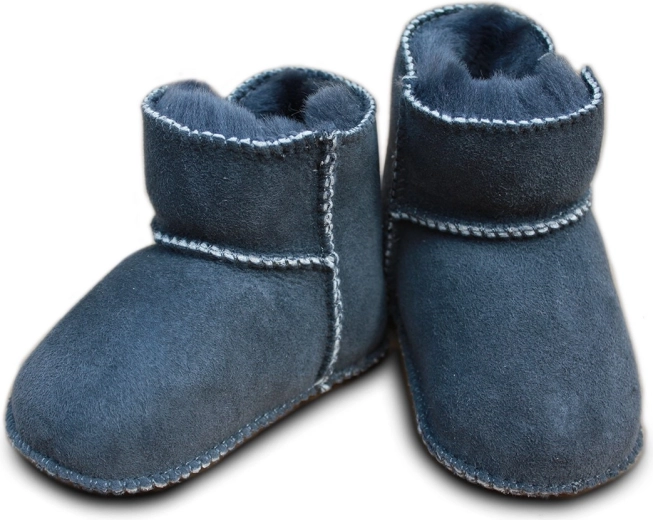 Zapatillas de piel de oveja Eisbärchen con cierre de velcro antracita 20/21