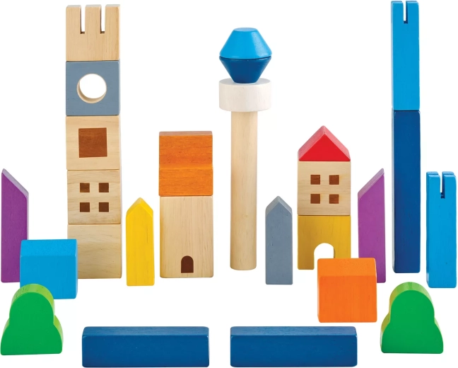PlanToys juego de construcción de madera En la ciudad (27 piezas)