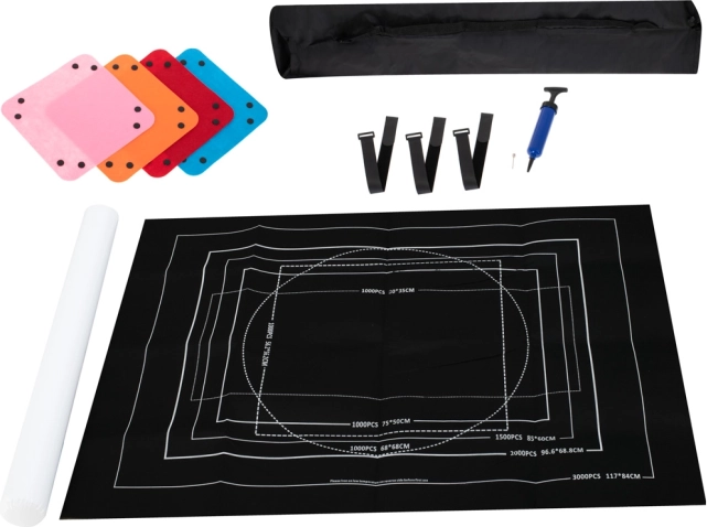 Alfombrilla enrollable de fieltro para puzzles de 1500–3000 piezas con tubo y accesorios