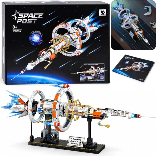 Kit de construcción técnico de estación espacial de investigación a pilas, 1583 piezas