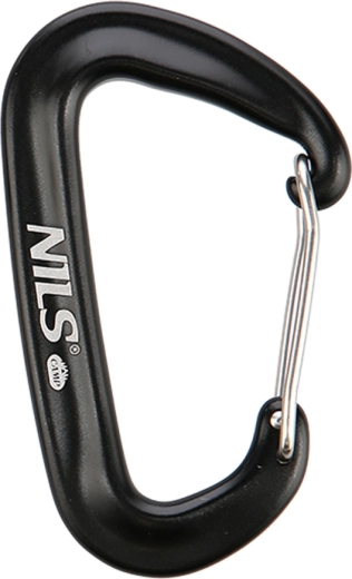 Mosquetón de aluminio NILS Camp 12 kN negro
