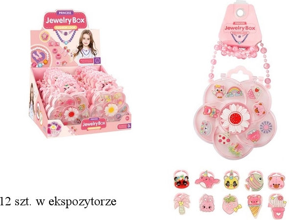 Set de anillos infantiles (10 uds.) en estuche con forma de flor