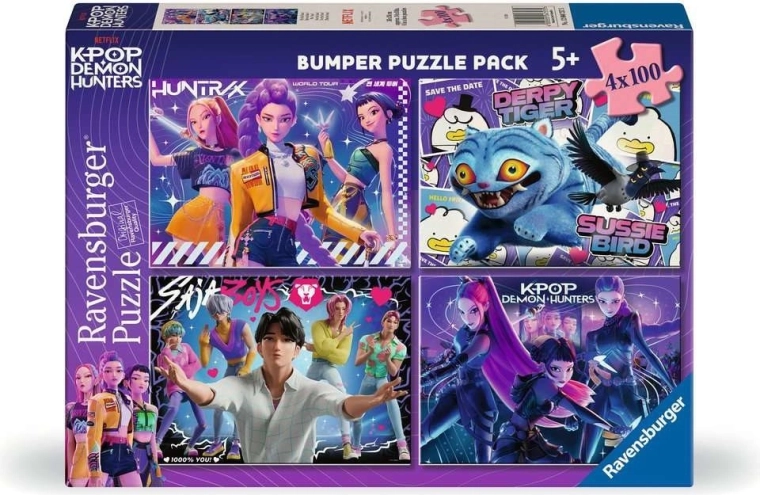 Puzzle Ravensburger K-pop: Cazadoras de demonios 4×100 piezas