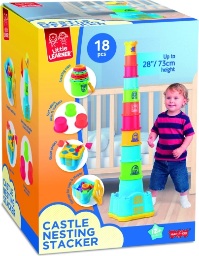 Hap-P-Kid castillo con encajador de formas y vasos apilables